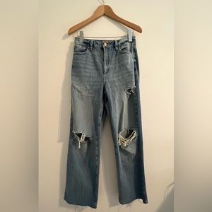 Garage Ripped Wide Leg Jeans (high waisted) size 5 - (27 waist)  Regular Length